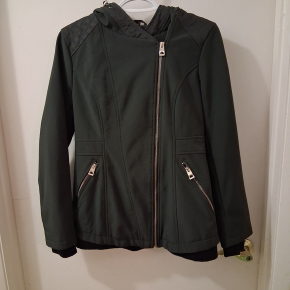 Guess Jackets & Blazers - GUESS Designer Crossbody Zipper Dark Green Women's Jacket Size Small.